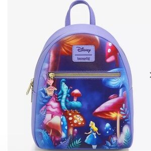 Loungefly Disney Alice In Wonderland Mushroom Caterpillar Mini Backpack